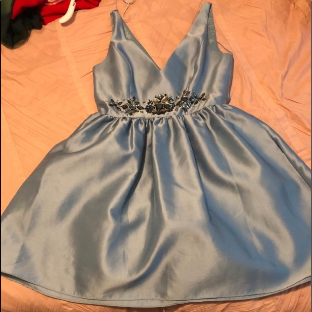 Blue wedding midi dress.